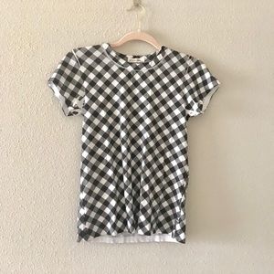 Rag and Bone Black and White Check print T shirt